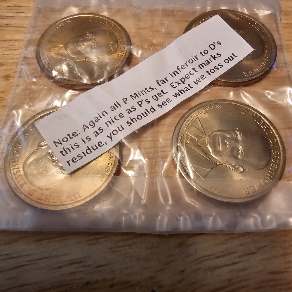 US Mint UNC Golden Presidential Dollar, Dwight D. Eisenhower (4)